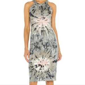 Large Young, Fabulous & Broke Maverick Rib Halter Dress Seagrass Venus Wash